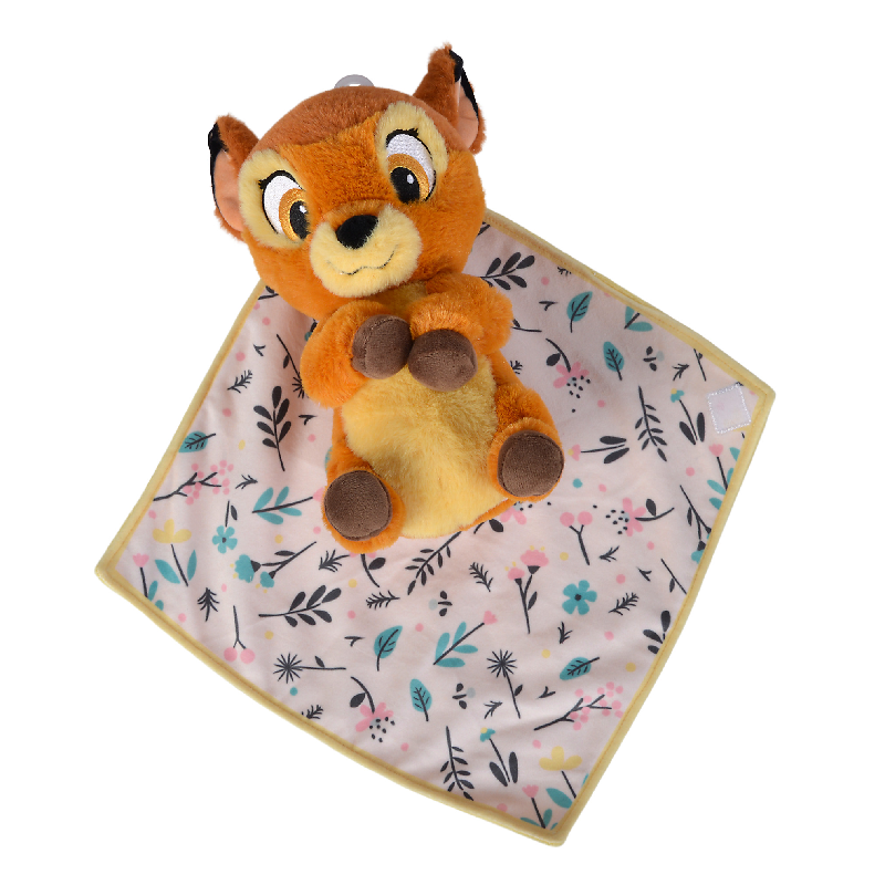  bambi faon peluche couverture jaune 25 cm 